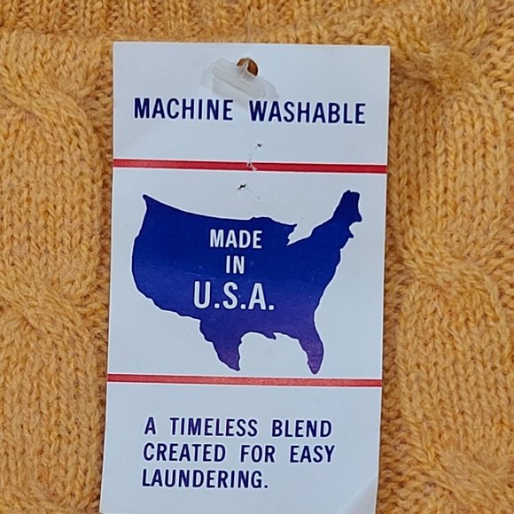 Maine Gear By Emple Vintage Shetland Wool Blend Cable Knit Sweater USA Small - Picture 3 of 7